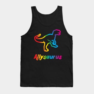Allysaurus Gay Pride Parade Rainbow Dinosaur Tank Top